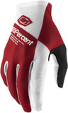 100% Celium Full Finger Gloves Cherry/Silver