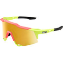 100% Speedcraft Sunglasses Matte Washed Out Neon Yellow 2021 (Flash Gold Mirror Lens)