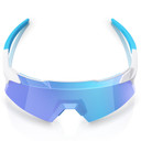 100% Aerocraft Sunglasses Matte White HiPER Blue Mirror