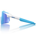 100% Aerocraft Sunglasses Matte White HiPER Blue Mirror