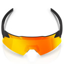 100% Aerocraft Sunglasses Soft Tact Black HiPER Red Mirror