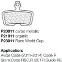 Braking Avid/Code Metallic Brake Pads