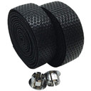QBP Stealth PU Bar Tape W/Silicon Honeycomb Weave Top Black
