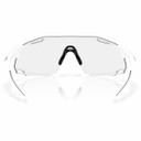 Oakley Cybr Dyno Matte White W/ Clear To Black Iridium Photochromic Lens