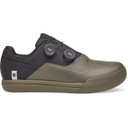 Black and green mountain bike shoe with BOA retention system