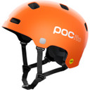 Orange POC kids helmet with White logo