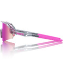 100% Slendale XS Sunglasses Polished Translucent Grey Purple Mirror