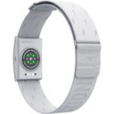 Silver heart rate monitor with grey band