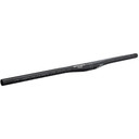 Flat black handlebar with white logos