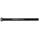 Black thru-axle with white logos