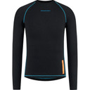Black long sleeve baselayer with blue stitching