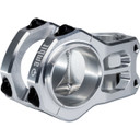 Silver stem with white logos