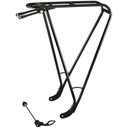 Black rear bicycle rack with quick release skewer