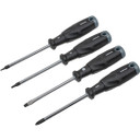 Set of 4 black and grey screwdrivers