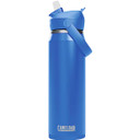 Blue bottle with blue lid and flip straw