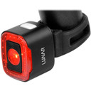 Red rear light mounted on post