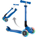 Globber Junior Foldable Lights Scooter Navy Blue