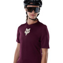 Fox Ranger Short Sleeve Women's Jersey Fox Head Dark Maroon