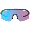 BBB Valor Sunglasses Matt Transparent Dark Grey Frame W/Flux Blue Mlc Lens
