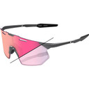 100% Hypercraft SQ Sunglasses Gloss Light Grey w/Rose Gold Mirror Photochromic