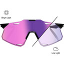 100% Hypercraft Sunglasses Gloss Black w/Purple Mirror Photochromic
