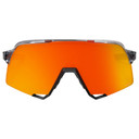 100% S3 Sunglasses Translucent Grey/Matte Black w/HiPER Red Mirror Lens