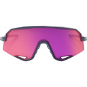 100% Slendale Sunglasses Satin Storm Metallic w/Purple Mirror Lens
