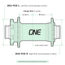 OneUp Components Front Hub Boost 20x110mm 32H Silver