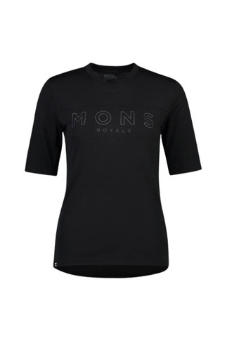 Mons Royale Redwood Enduro V-Neck SS T-Shirt Black 2022