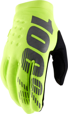 100% Brisker Gloves Fluo Yellow