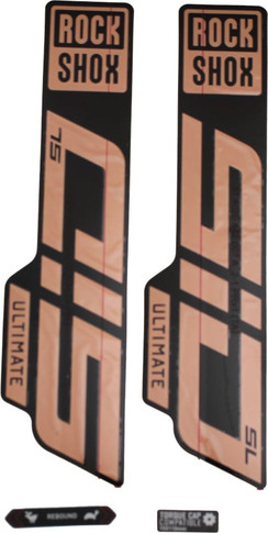 RockShox Sid SL Ultimate Fork Decal Kit Matte Copper Foil for High Gloss Black
