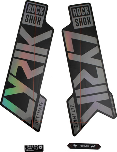 RockShox Lyrik Ultimate Fork Decal Kit Gloss Rainbow Foil for High Gloss Black