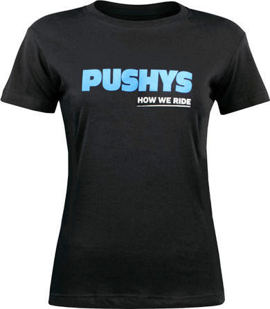 Pushys New Logo Womens Casual T-Shirt Black 2022