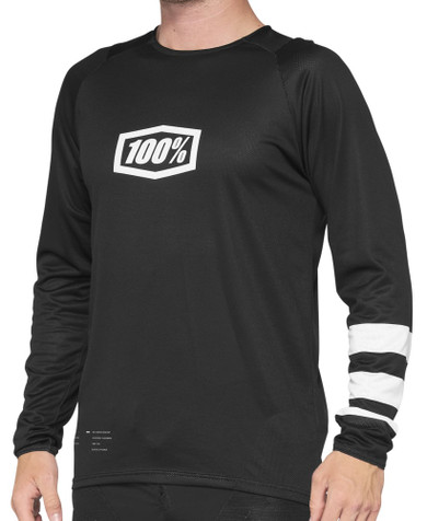 100% R-Core LS Youth Jersey Black/White