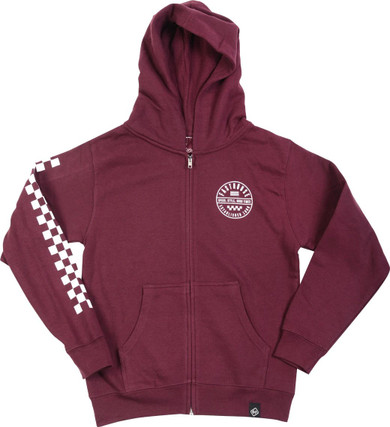 Fasthouse Youth Statement Hooded Zip-Up Maroon 2022