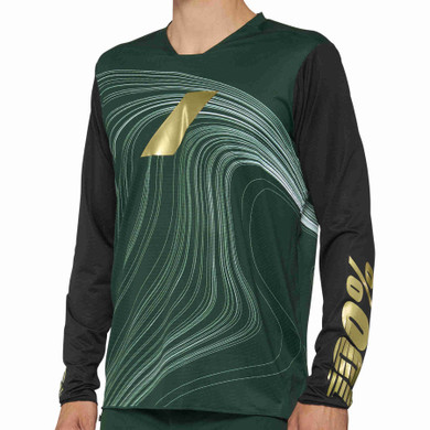 100% R-Core X Ltd Ed LS DH Jersey Forest Green