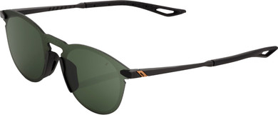 100% Legere Round Sunglasses Matte Black (Grey Green Lens)