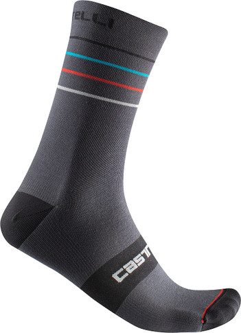 Castelli Endurance 15 Socks Dark Grey/Blue/Red 2022