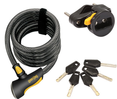 OnGuard Doberman Coil Cable Key Lock 185cm x 12mm