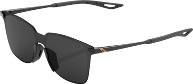 100% Legere Square Sunglasses Polished Black (Smoke Lens)