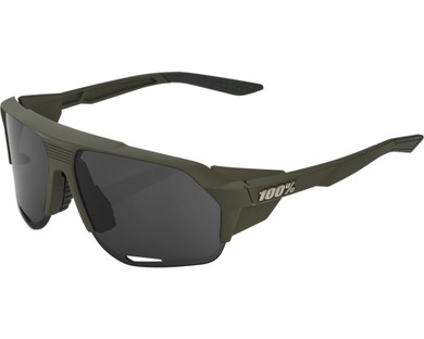 100% Norvik Sunglasses Soft Tact Army Green (Smoke Lens)