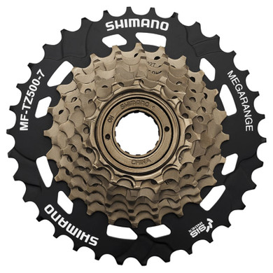 Shimano MF-TZ500 7sp 14-34T Mega-range Multi Freewheel Black/Gold