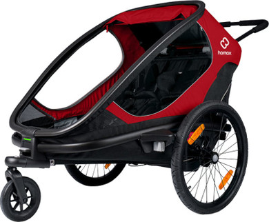 Hamax Outback Two Child Trailer w/Recline Black/Red