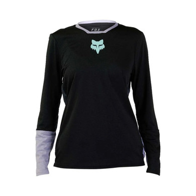 Fox Defend Race Black Womens MTB LS Jersey