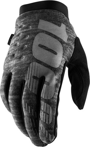 100% Brisker Full Finger Gloves Grey Heather