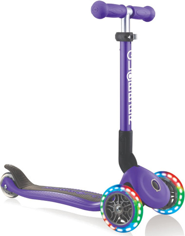 Globber Junior Primo Light Up Foldable Scooter Purple