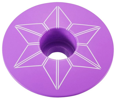 Supacaz Star Capz Powder Coated Top Cap Neon Purple