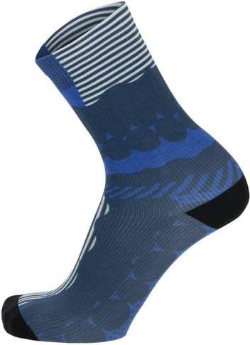 Santini SMS Optic Medium Profile Socks Royal Blue