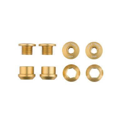 Wolf Tooth Set of 4 Chainring Bolts+Nuts for 1X Gold
