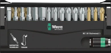 Wera Bit-Check 30 Piece Universal 1 Bits Kit